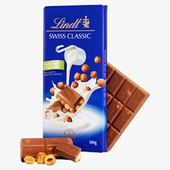CHOC. LINDT CLAS. AO LEITE C AVELA 100G