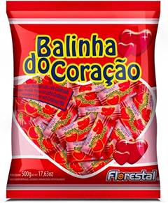 BALINHA CORACAO MORANGO 500G
