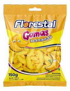 BALA DE GOMA BANANAS FLORESTAL 150G