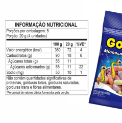 DORI GOMETS MINHOCAS FRUTAS ÁCIDAS 100g
