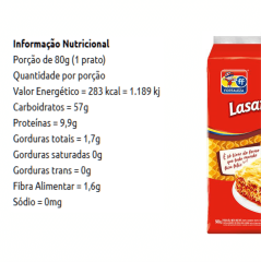 MASSA LASANHA C/ OVOS FORTALEZA 500g