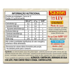 CALDO SAZON GALINHA LEV MENOS SÓDIO 32,5g