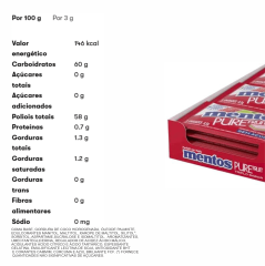 MENTOS 3+ PURE FRUIT C/5 VERMELHO 8,5G