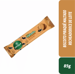 BISCOITO PIRAQUÊ MALTADO RECHEADO ORIGINAL C/ DOCE DE LEITE 85g