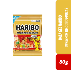 BALA GEL HARIBO URSINHOS DE OURO FRUTAS 80g