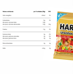 BALA GEL HARIBO URSINHOS DE OURO FRUTAS 80g