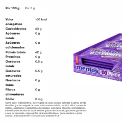MENTOS COOL WHITE C/ 5 BLUE RASPBERRY/ROXO 8,5g