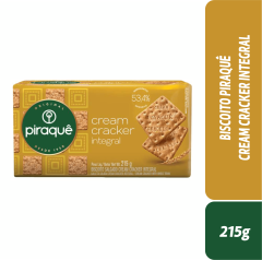 BISCOITO PIRAQUÊ CREAM CRACKER INTEGRAL 215g