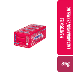MENTOS KISS LATA MORANGO/VERMELHO 35g