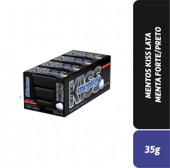 MENTOS KISS LATA MENTA FORTE/PRETO 35G
