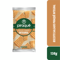 BISCOITO SALGADO PIRAQUÊ INTEGRAL 138G