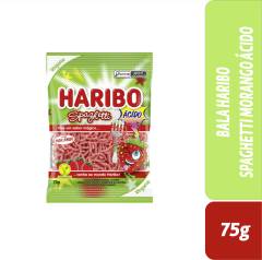 BALA HARIBO SPAGHETTI MORANGO ÁCIDO 75g