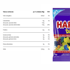 BALA GEL HARIBO DINO FRUTAS 80g