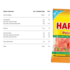 BALA GEL HARIBO PÊSSEGOS 80g