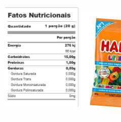 BALA GEL HARIBO LETRINHAS FRUTAS 80g