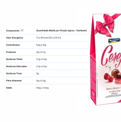 BOMBOM RECHEIO LICOR E CEREJA PICADA C/ ALCOOL 55G