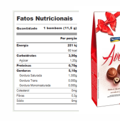 BOMBOM RECHEIO CREME DE AVELA 55G