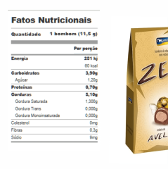 BOMBOM RECHEIO CREME AVELA S/ AÇUCAR 80G