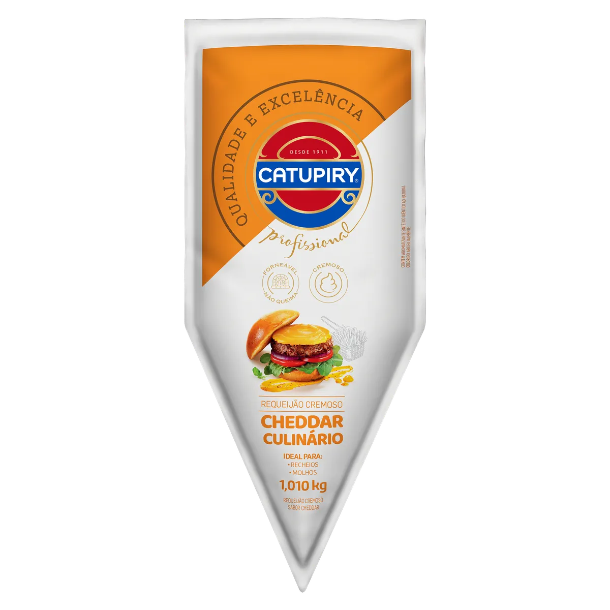 REQUEIJÃO CREMOSO ORIGINAL USO CULINÁRIO CHEDDAR PROFISSIONAL BISNAGA 1,01KG